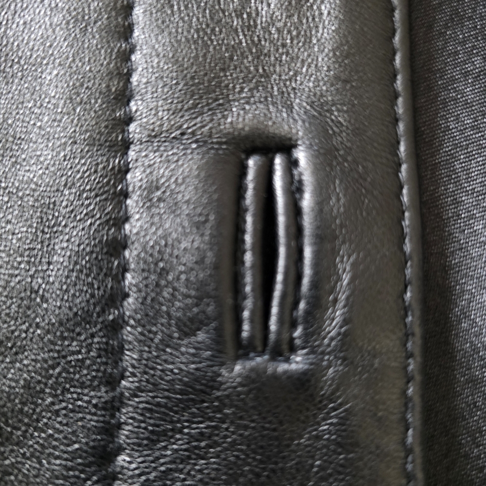 Vintage Centigrade Black Leather Button- Front Sh… - image 8